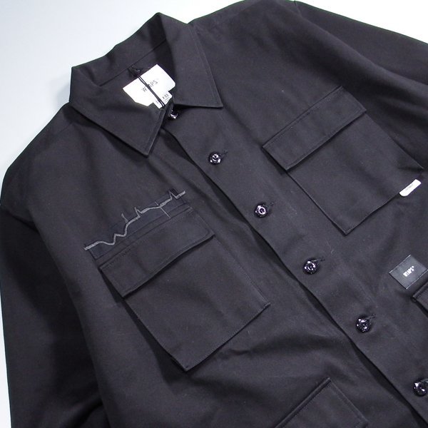 未使用品 21aw WTAPS JUNGLE 01 LS / COTTON.TWILL BLACK X03 L ダブルタップス ミリタリーシャツ ブラック