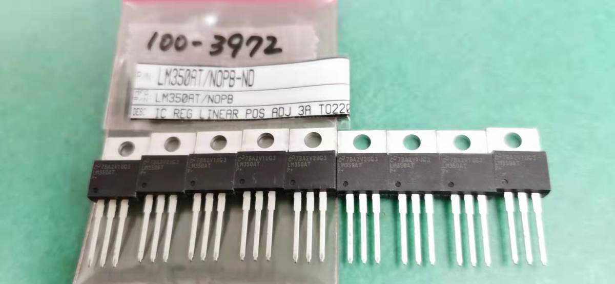 Texas Instruments【LM350AT/NOPB】9個セット, 電圧レギュレータ リニア電圧 1.2 → 33 V, 3-Pin,