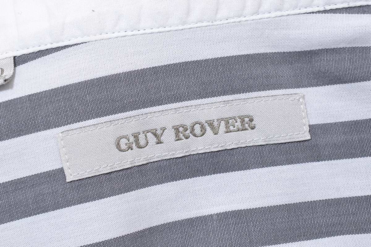 美品 GUY ROVER クレリック ストライプ シャツ 40 グレー ギローバー KL4Q2HC245_画像7