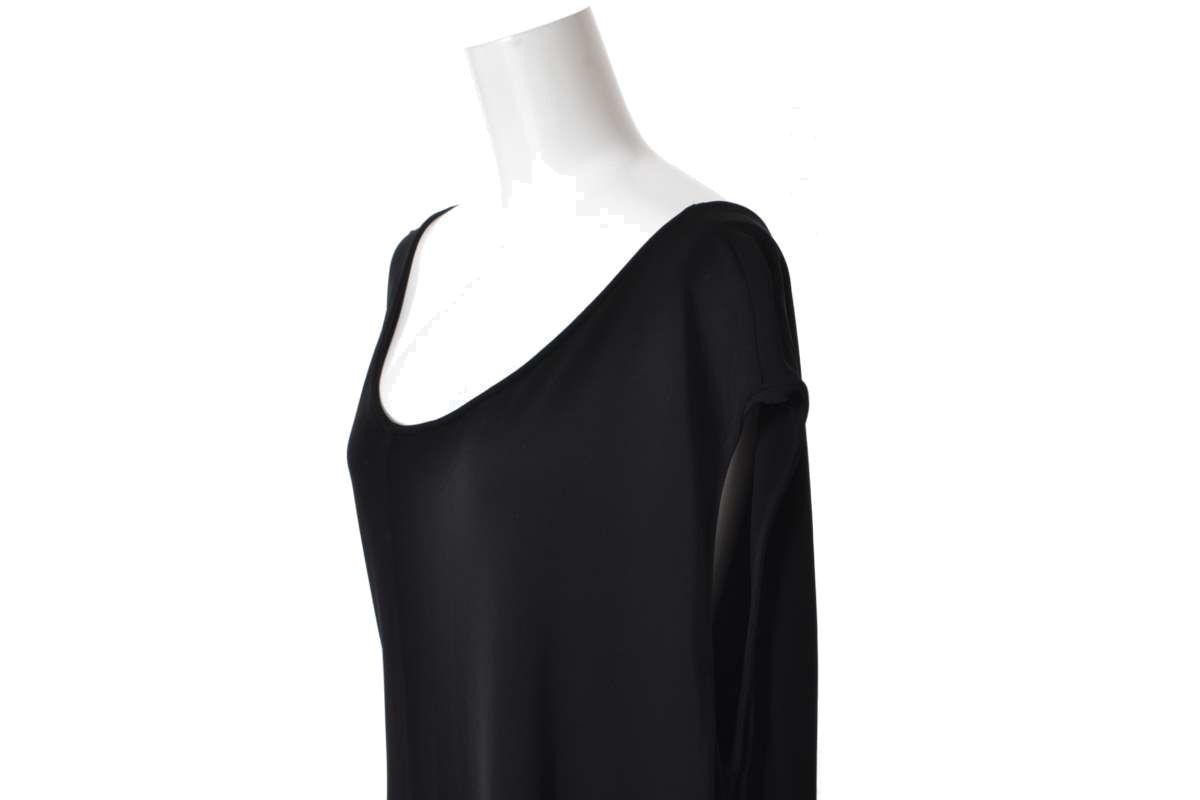 美品 Maison Margiela レーヨン ロング ドレス 40 ブラック メゾン マルジェラ KL4Q2C2H48_画像4