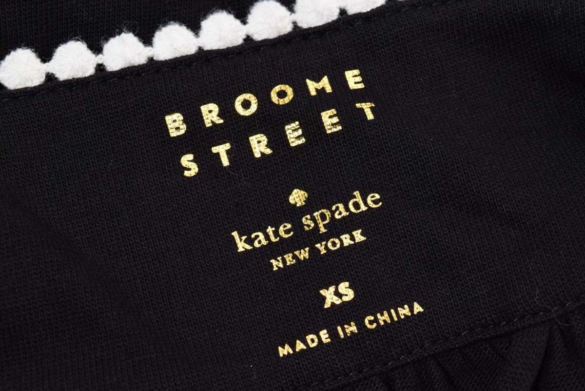 美品 kate spade new york エンブロイダリー コットン ワンピース XS ブラック ケイトスペード KL4QB2SC65_画像8