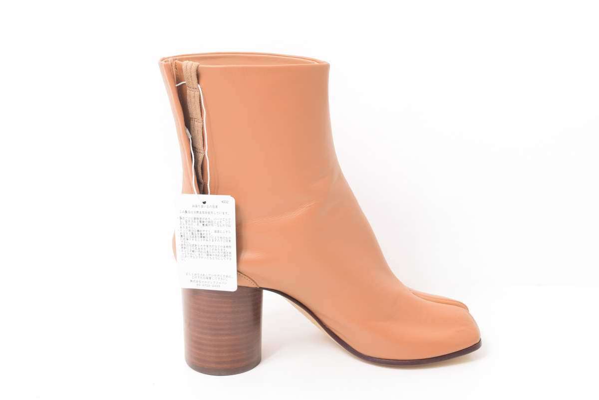 未使用 Maison Margiela Tabi レザー ブーツ 37.5 ブラウン メゾン