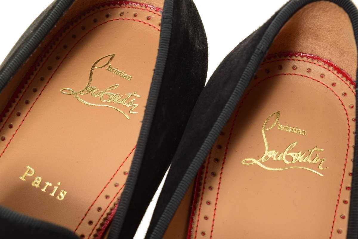 未使用 Christian Louboutin DANDELION DEGRA ビジュー スエード シューズ 40.5/25.5 ブラック クリスチャンルブタン KL4CPCHP33_画像10