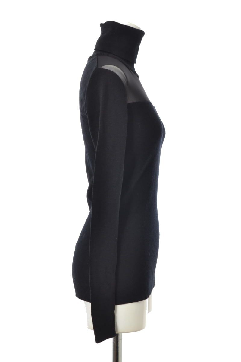  прекрасный товар CoSTUME NATIONAL прозрачный с высоким воротником вязаный XS черный Costume National KL4QKBAS17
