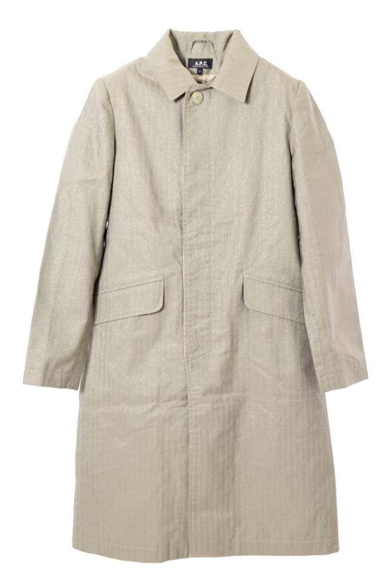 A.P.C. ラメ入 コットン ステンカラー コート M グレー アーペーセー KL4CL3A09_画像1