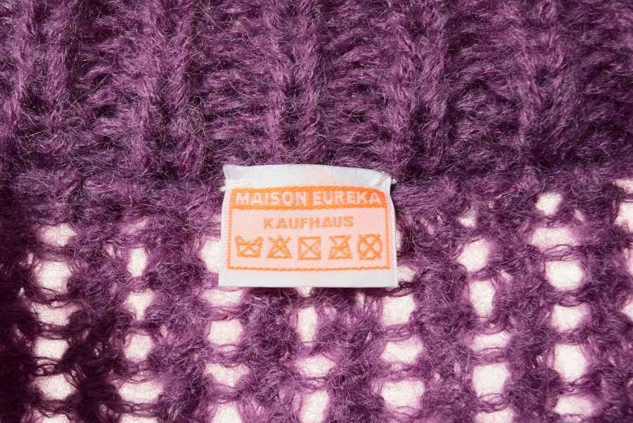 美品 MAISON EUREKA オーバーサイズ モヘア混 ケーブル ニット FREE パープル メゾン エウレカ KL4CQBLC45_画像7