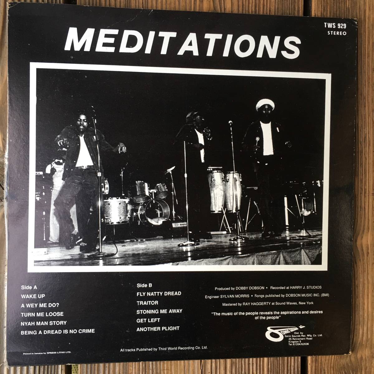 * postage included!1977!Roots Rock Vocal masterpiece![The Meditations - Wake Up]LP!Sonic Sounds TWS 929 JA Repress!Produced by Dobby Dobson