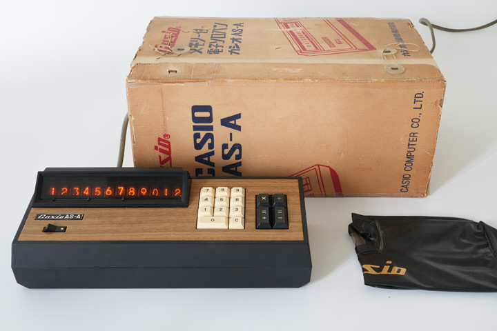計算機 電卓 ニキシー管 カシオ Casio AS-A 昭和 レトロ 真空管 ビンテージ 通電確認済 当時の外箱付