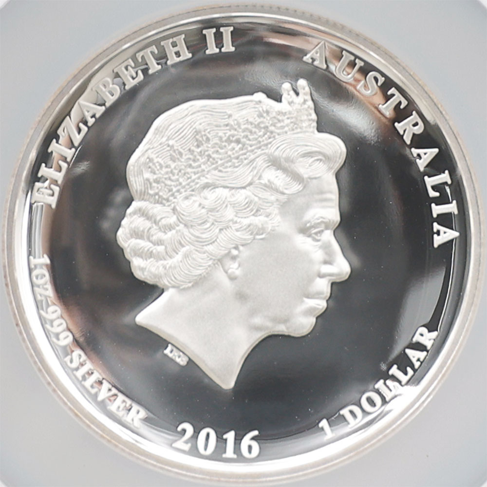 2016 オーストラリア ハイレリーフ 申年猿図 1ドル 銀貨 1オンス 