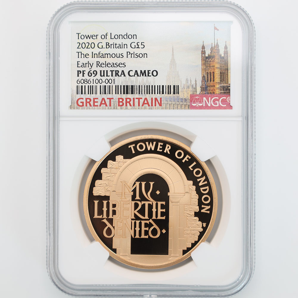 2020 英国 ロンドン塔コインコレクション 5ポンド金貨 NGC 完全未使用