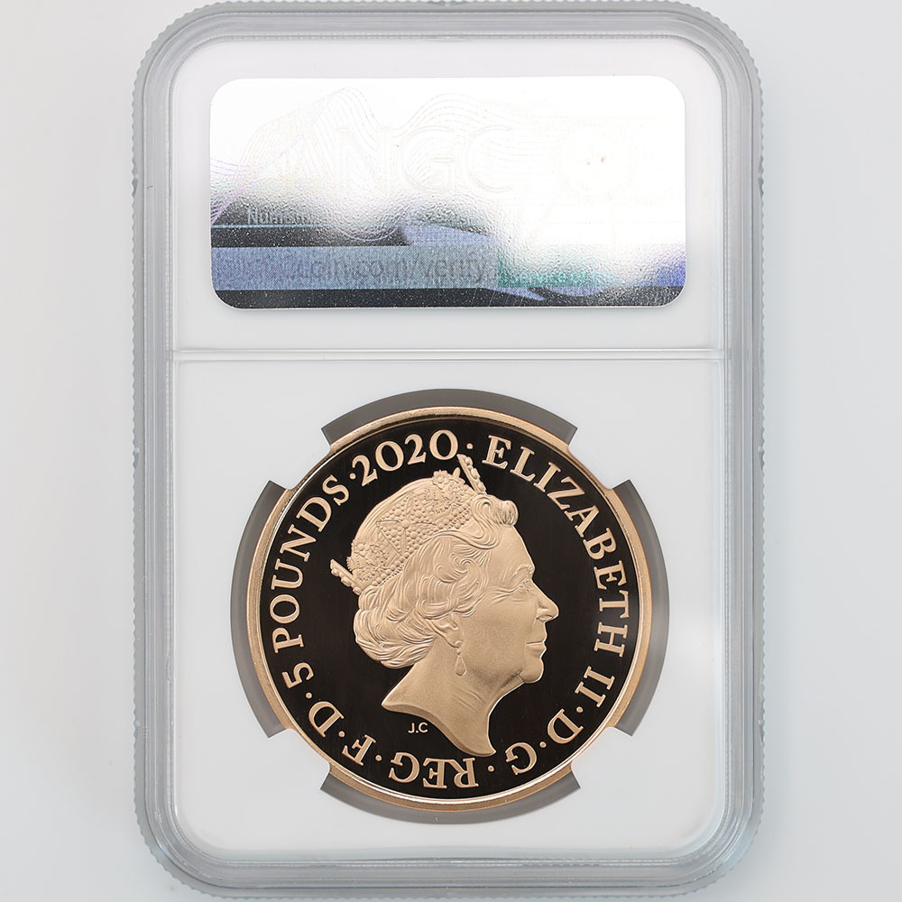 最後の1枚 2020 英国 ロンドン塔コインコレクション 牢舎 5ポンド金貨 プルーフ NGC PF 70 UC ER 初鋳版 最高鑑定 完全未使用品 元箱_画像2