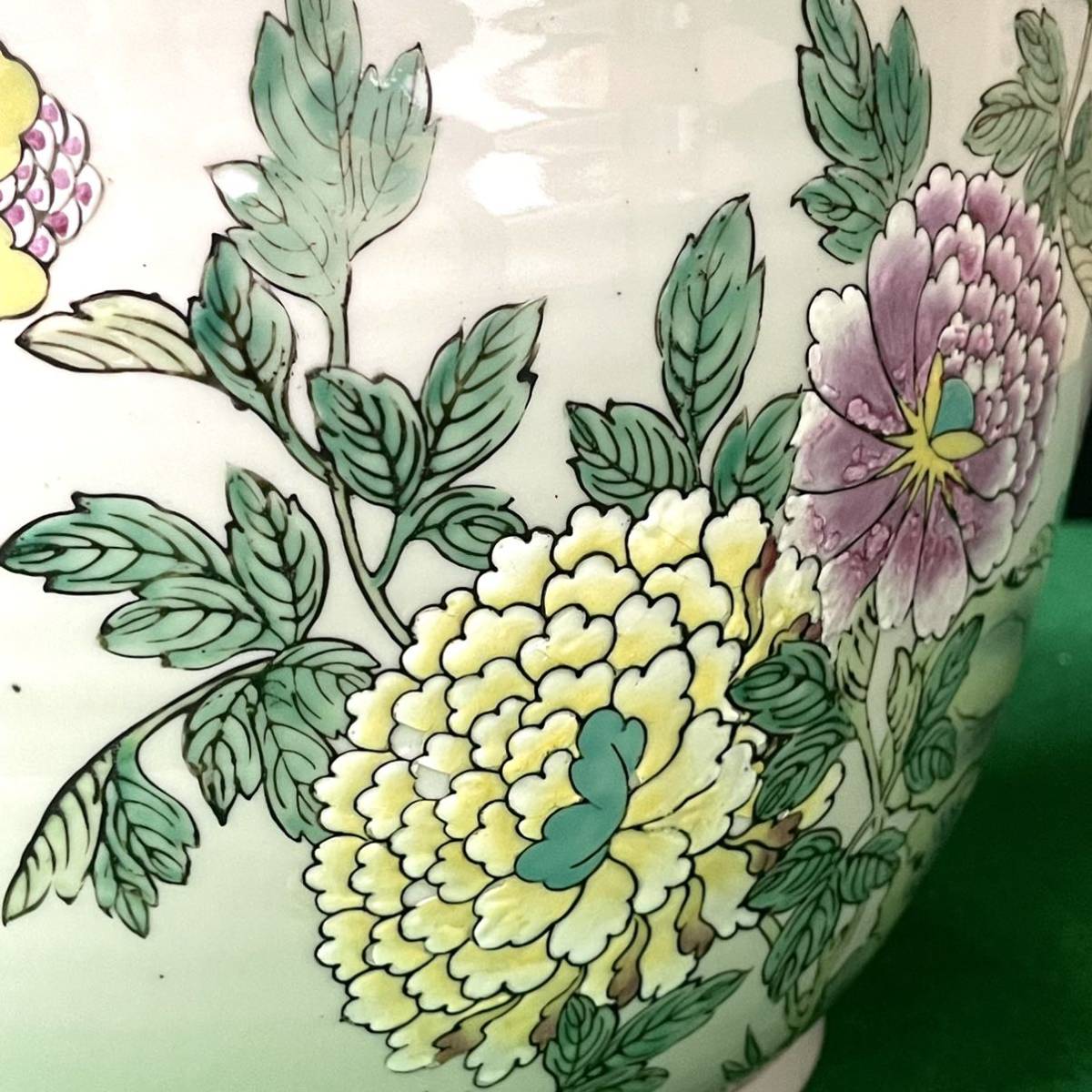 骨董/中国骨董/中国古玩/唐物 壺/鉢/花瓶 大清乾隆年製 花鳥図/花柄
