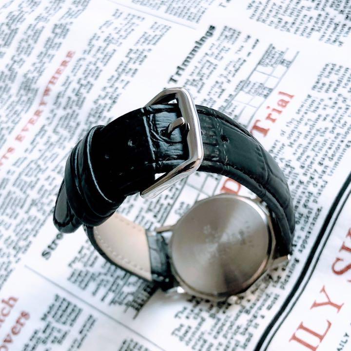 2076【お洒落で高級】メンズ 腕時計 ヘレンミッシェル クォーツ 白文字