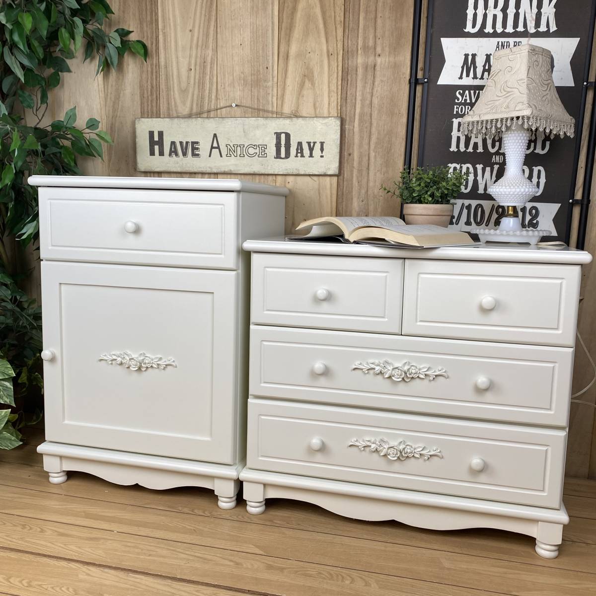  sale middle! free shipping French Country style white cabinet chest two point set ( side kyabi+ three step four . discount chest ). series western style chest storage 