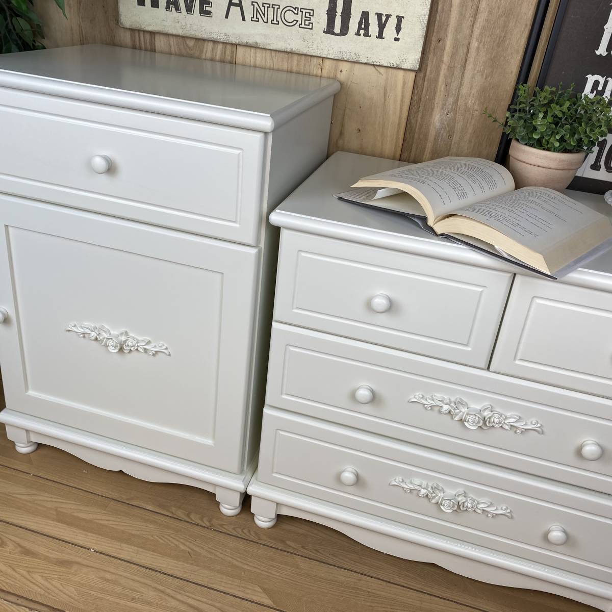  sale middle! free shipping French Country style white cabinet chest two point set ( side kyabi+ three step four . discount chest ). series western style chest storage 
