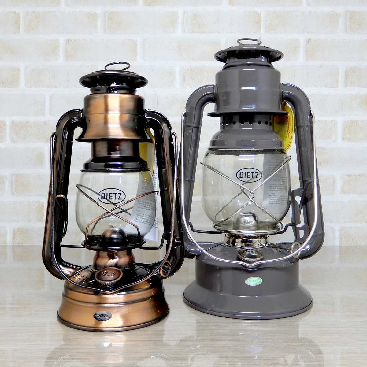 セット【送料無料】新品 Dietz #76 - Bronze & #30 - Grey Oil Lantern / 替芯付 ◇デイツ ブロンズ グレー ニッケル ハリケーンランタン