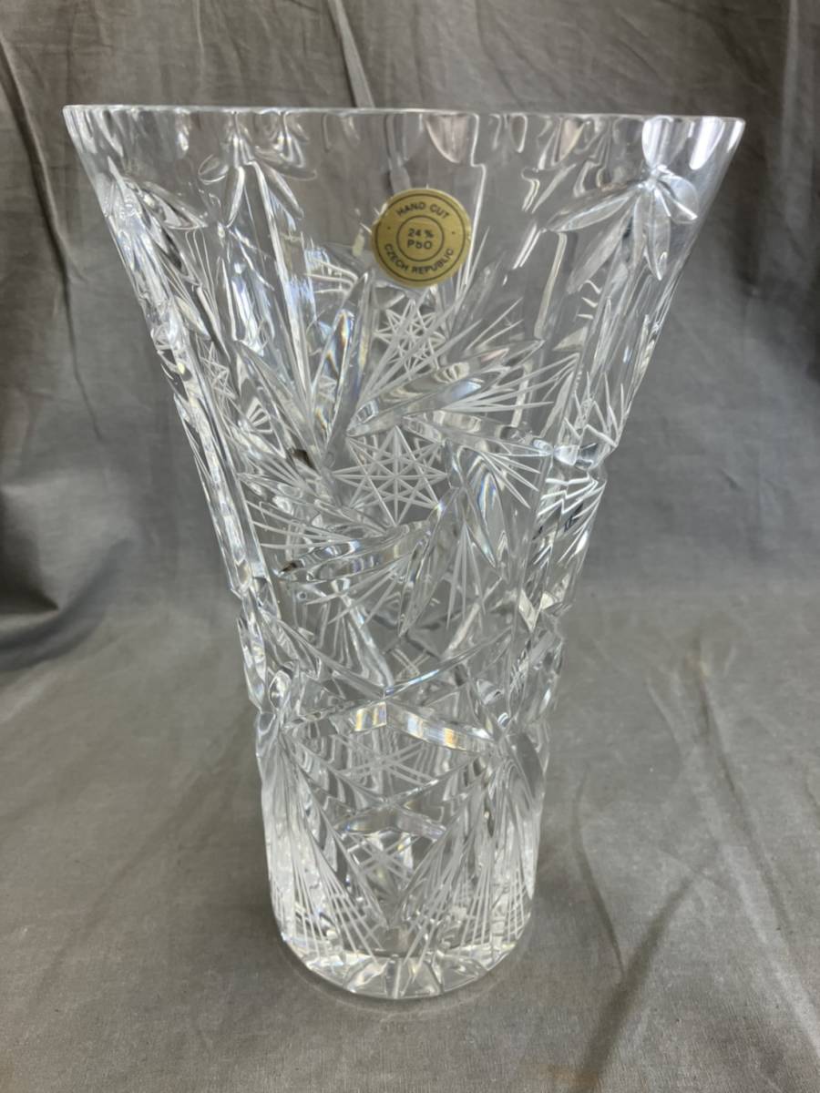 BOHEMIA CRYSTAL GLASS ボヘミアガラス ガラス製花瓶 花器 チェコ製 