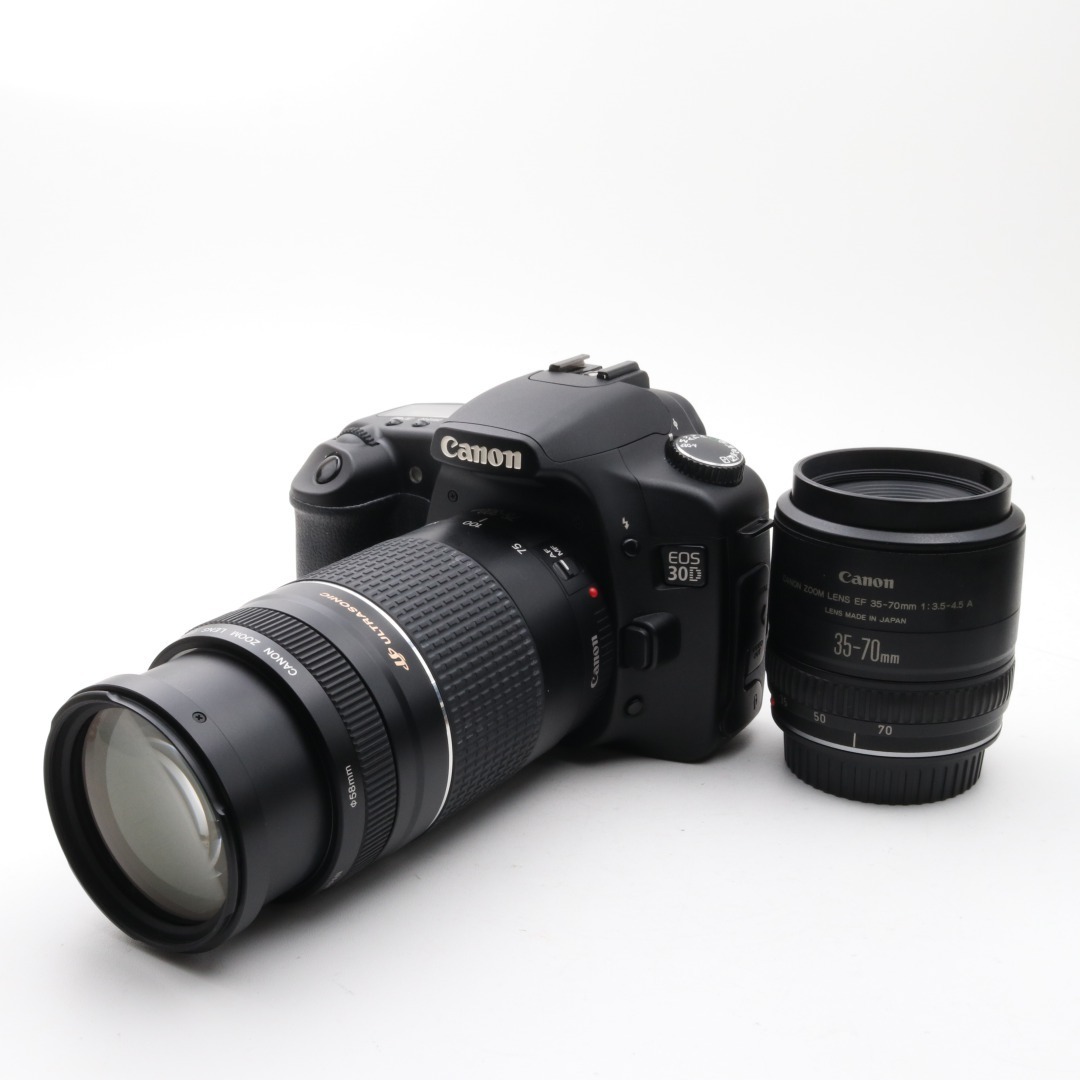 新しく着き 30D Canon 良品 中古 ダブルレンズセット 新品CFカード付