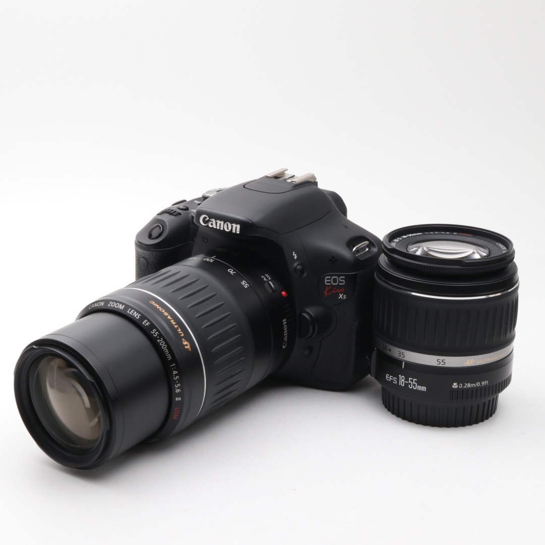  美品 Canon X5 ダブルズームセット キャノン 一眼レフ カメラ 自撮り おすすめ 初心者 入門機 新品SDカード8GB