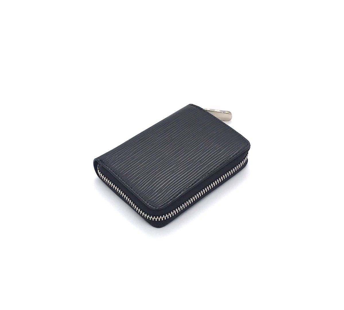 ミニ財布 コインケース カードケース 小銭入れ メンズ レディース 黒 ブラック スリムなのに大容量 ラウンドファスナー