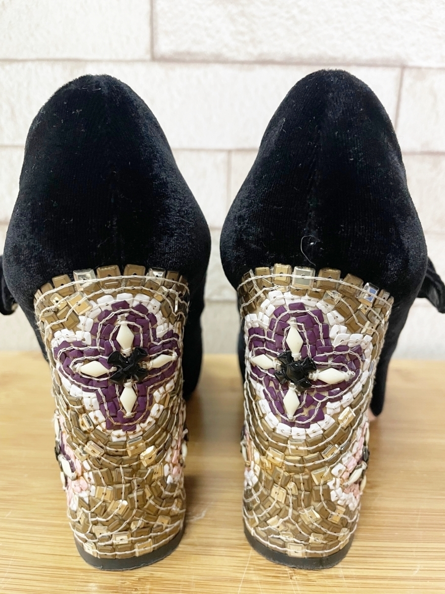 *D&G Dolce & Gabbana Dolce&Gabbana high heel tweed check 36 lady's 