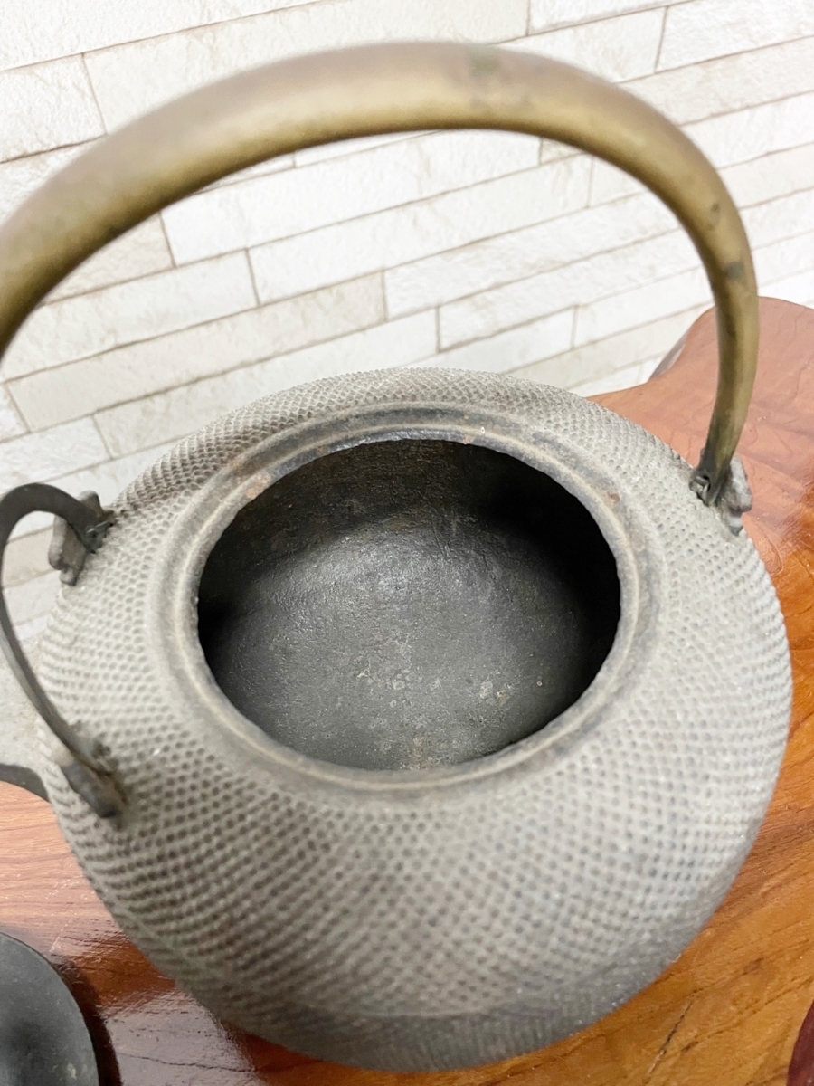 霰紋鉄瓶　湯沸 茶道具 時代物 古美術　骨董品　（二階）_画像5