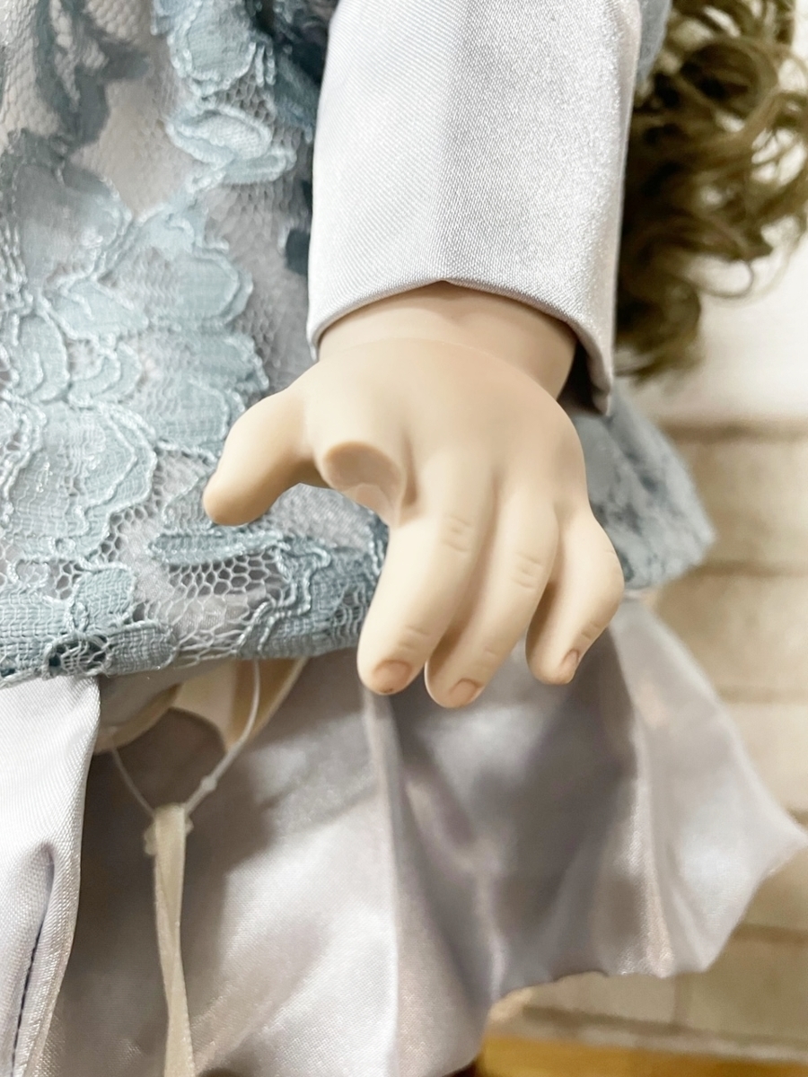 ビスクドール 人形 ドール 女の子 置物 ビンテージ アンティーク 音楽付き（指が一本折れ）_画像4
