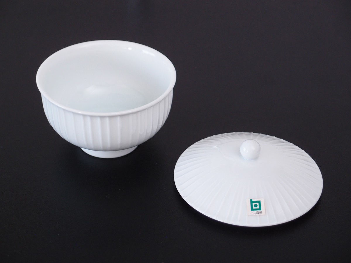 白山陶器 白磁立筋茶器 土瓶+フタ付湯呑み5コset!森正洋 昭和 白山陶器 白磁立筋茶器 土瓶+フタ付湯呑み5コset!森正洋 昭和