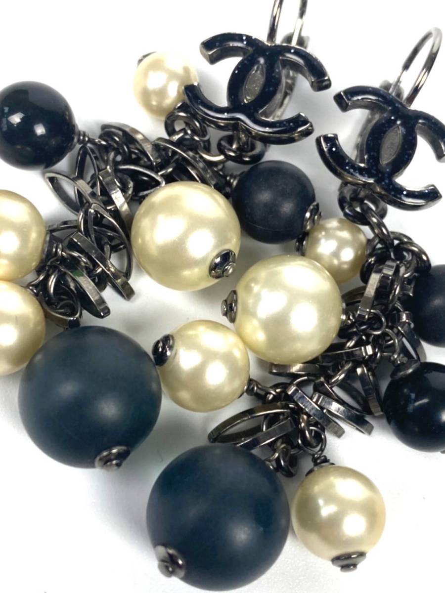 CHANEL シャネル ココマーク フェイクパール 真珠 ストーン ピアス
