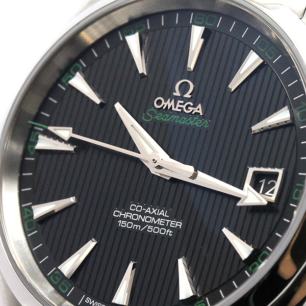 オメガ OMEGA コーアクシャル アクアテラ クロノメーター ゴルフ 黒文字盤 SS メンズ腕時計 自動巻き_画像8