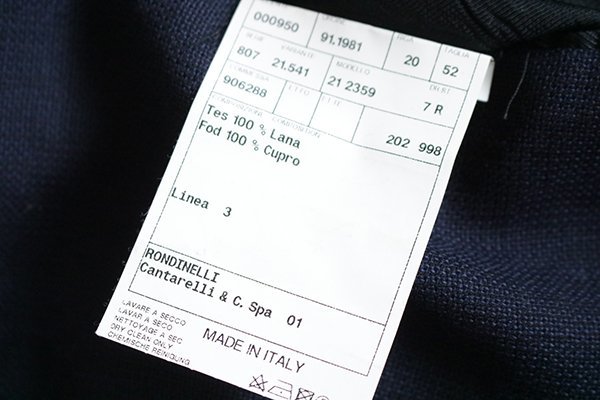 ● Cantarelli ◆ リネン 3B テーラードジャケット ネイビー 52サイズ サマージャケット イタリア製 カンタレリ ◆No.95/ZX19_画像8