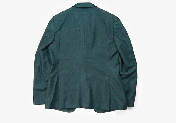 ● Cantarelli ◆テーラードジャケット グリーン サイズ52 ウールフランネル イタリア製 カンタレリ ◆ZX7_画像2