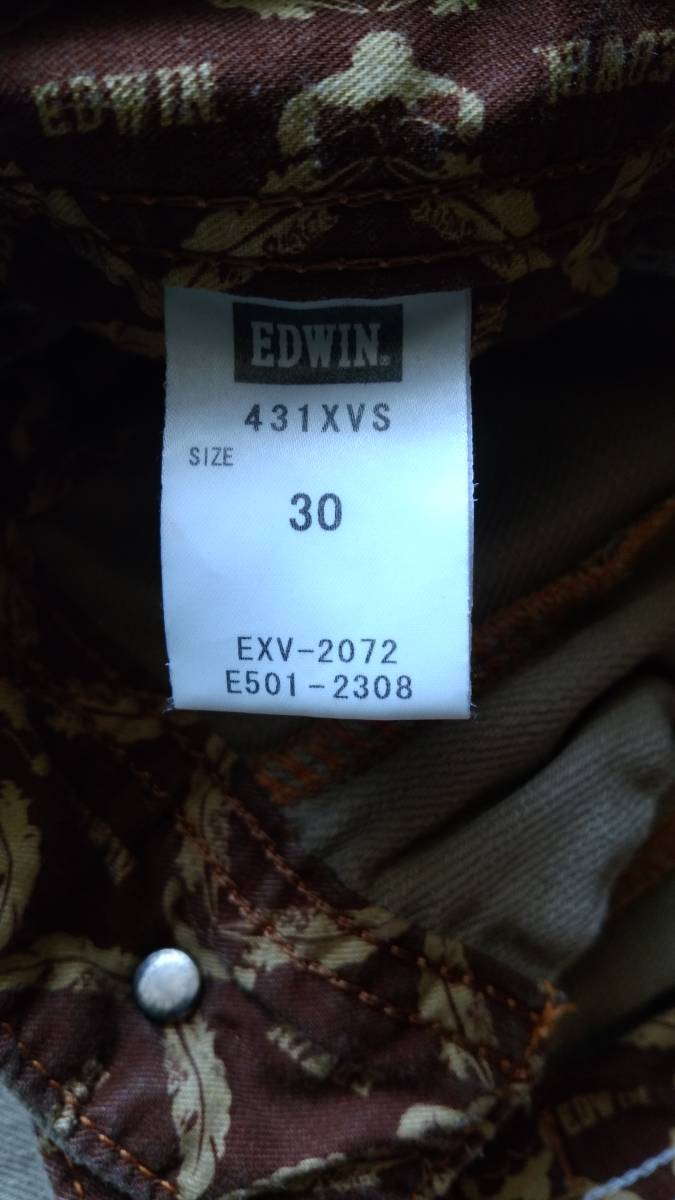 エドウィン EDWIN XV ジーンズ デニム W30 ウエスタン ベージュ 日本製 メンズ_画像6