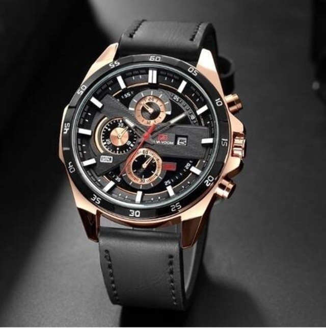 ◆高級感◆腕時計　ラグジュアリー　デイト　送料無料　PUレザー
