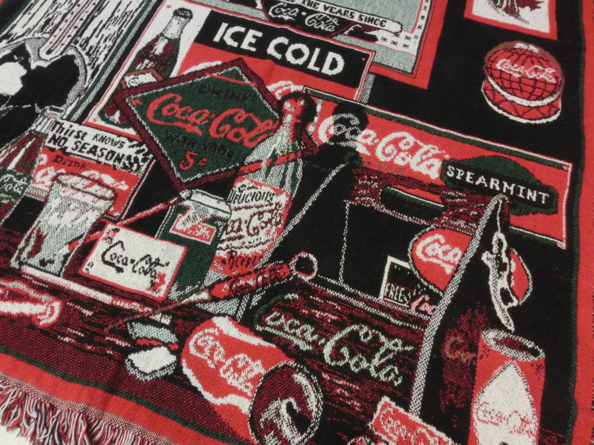 USA ビンテージ コカコーラ Coca-Cola ラグマット カーペット 敷物 ブランケット ビン 缶 瓶 看板 昭和 レトロ 60s 70s 80s インテリア古着の画像5