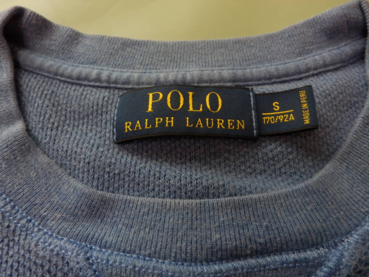 POLO RALPH LAUREN ポロ ラルフローレン ワッフル のような生地 PONY ポニー 刺繍 スウェット シャツ 正規品_画像3