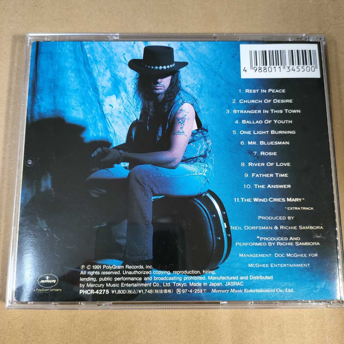 中古CD RICHIE SAMBORA / リッチー・サンボラ『STRANGER IN THIS TOWN』国内盤/帯無し PHCR-4275【1591】