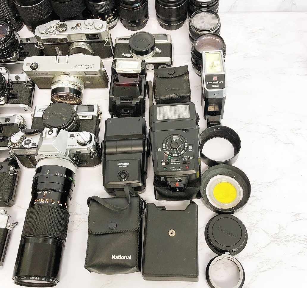 ②キャノン カメラ 15台 レンズ ストロボ アクセサリー まとめて（AE-1×5・FTB・FE・FX・DEMIなどいろいろ） 動作未確認 ジャンク_画像8