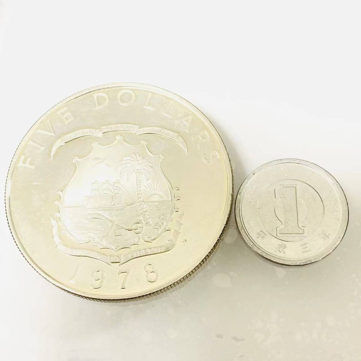 リベリア 銀貨 ゾウ シルバー 1978年 品位900/1000 34.1g アンティーク