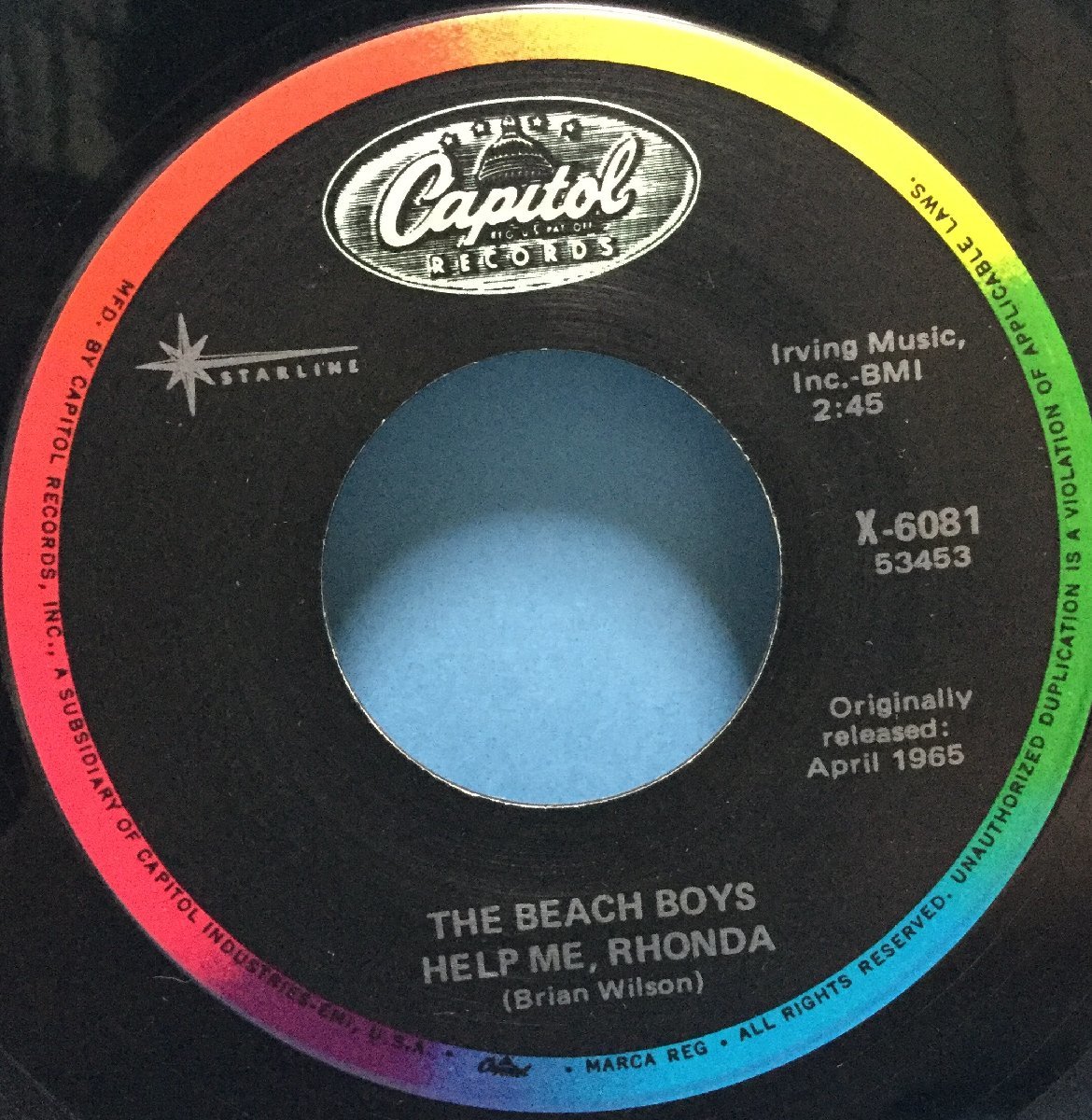 EP 洋楽 The Beach Boys / Help Me, Rhonda 米盤_画像2