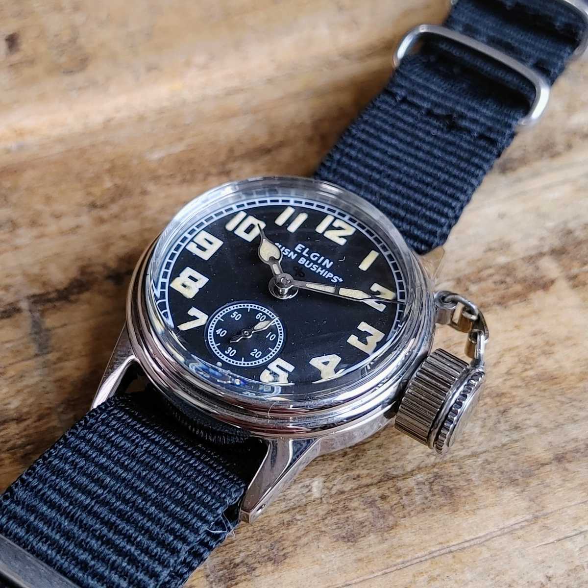 ☆現品限り☆OH済 ELGIN USN BUSHIPS 腕時計 手巻き ミリタリー