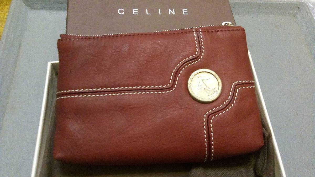 ★送料無料即決★CELINE（セリーヌ)コイン　レザー　ポーチ