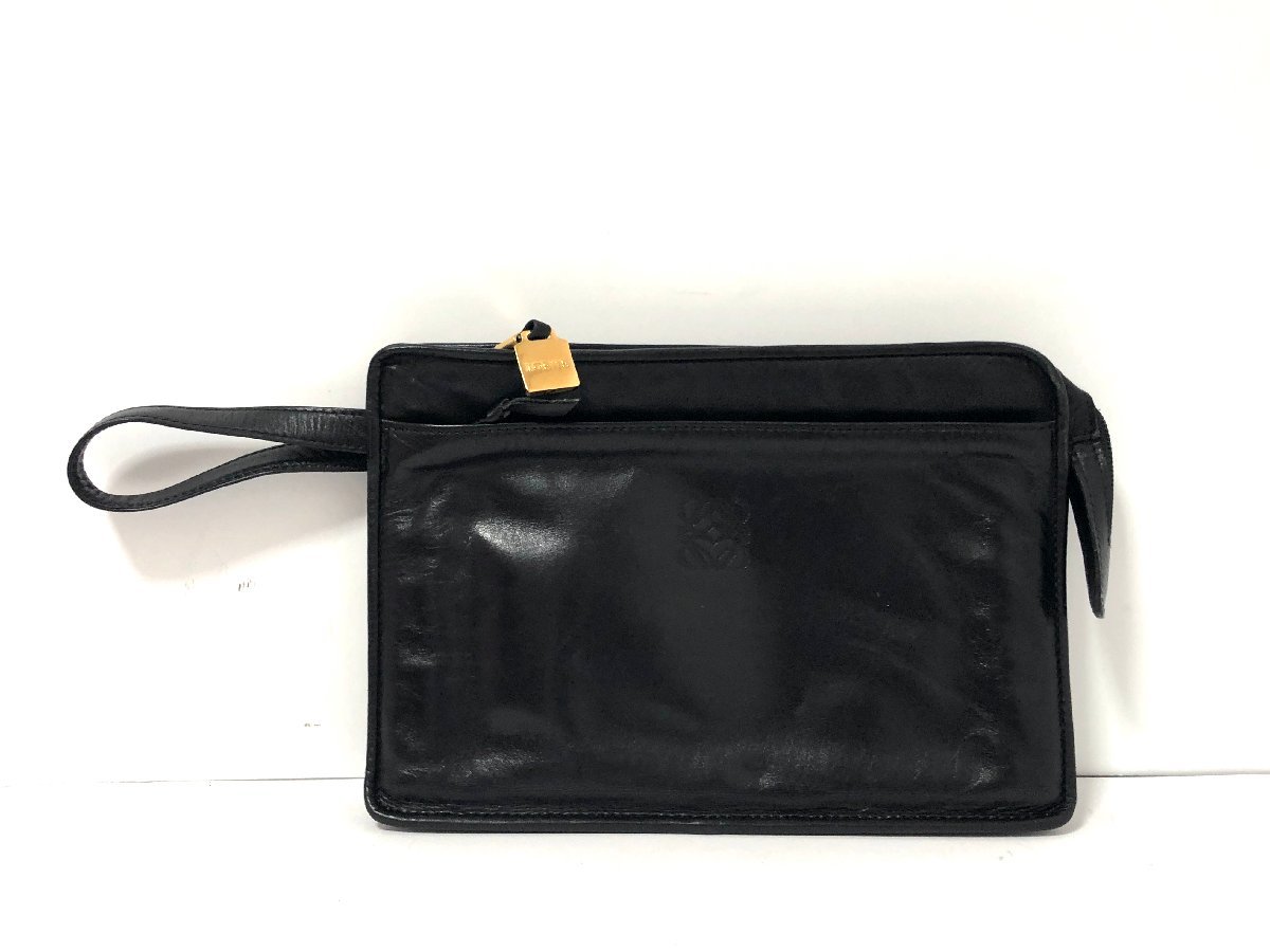 します LOEWE - LOEWE (ロエベ) セカンドバッグ ブラック アナグラム