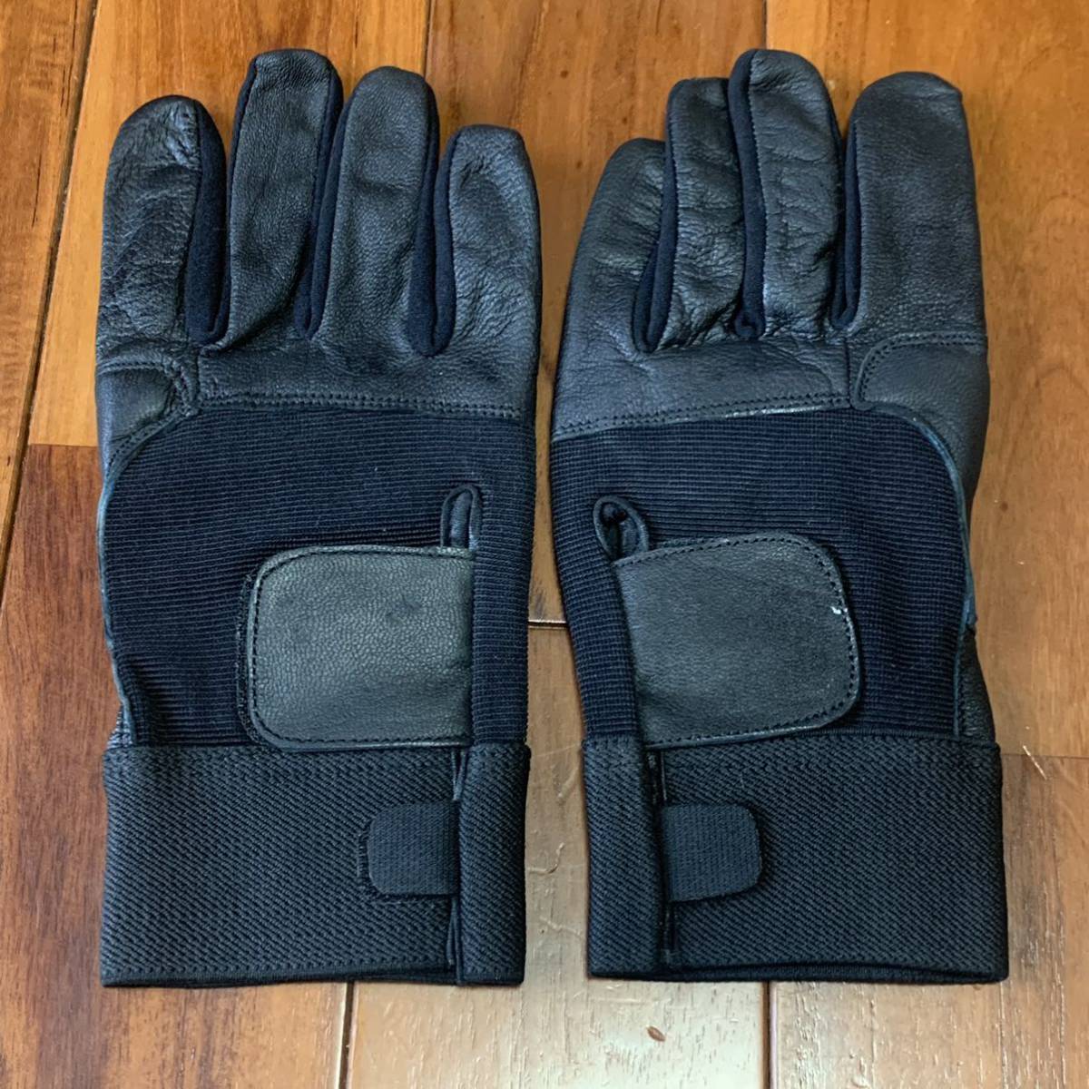  Okinawa the US armed forces discharge goods IMPACT GLOVES leather glove gloves sport cycling outdoor MEDIUM black ( control number I3)