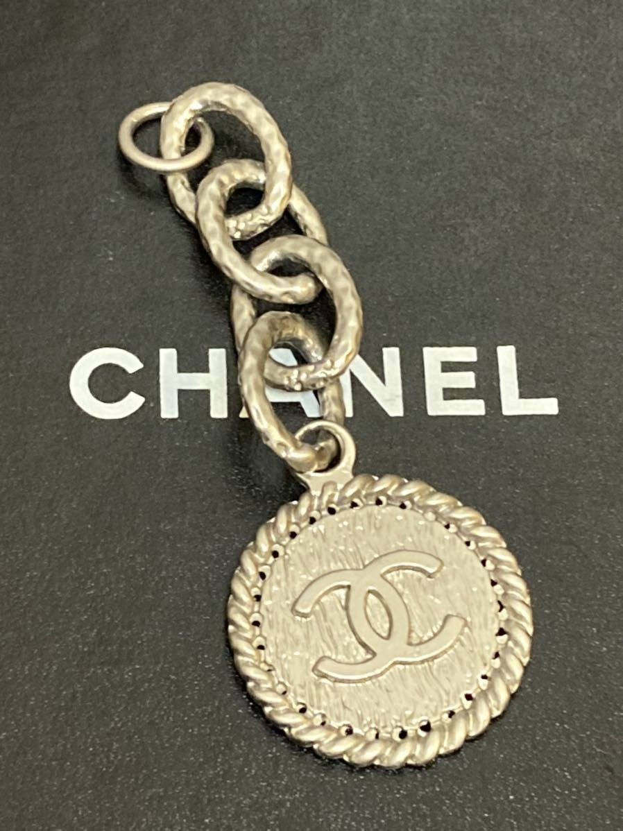 美品 シャネル ココマーク シルバー チャーム キーホルダー