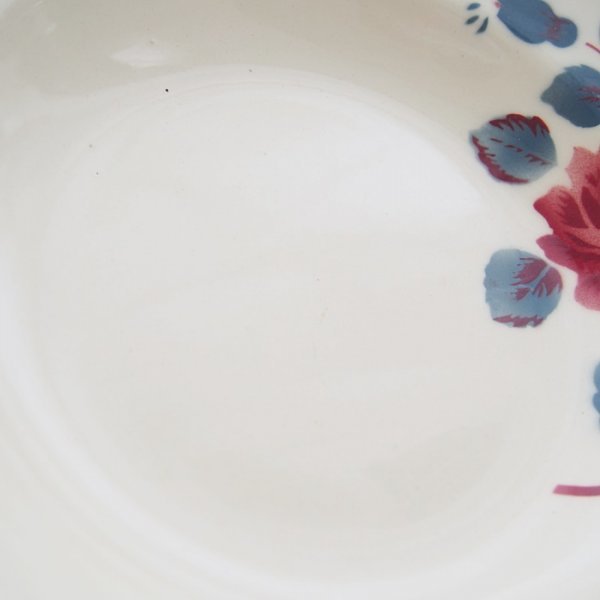 フランス　BADONVILLER　レッドローズ　赤い薔薇　スーププレート（深皿）　ヴィンテージ　アンティーク　テーブルウェア　TB0650_画像6