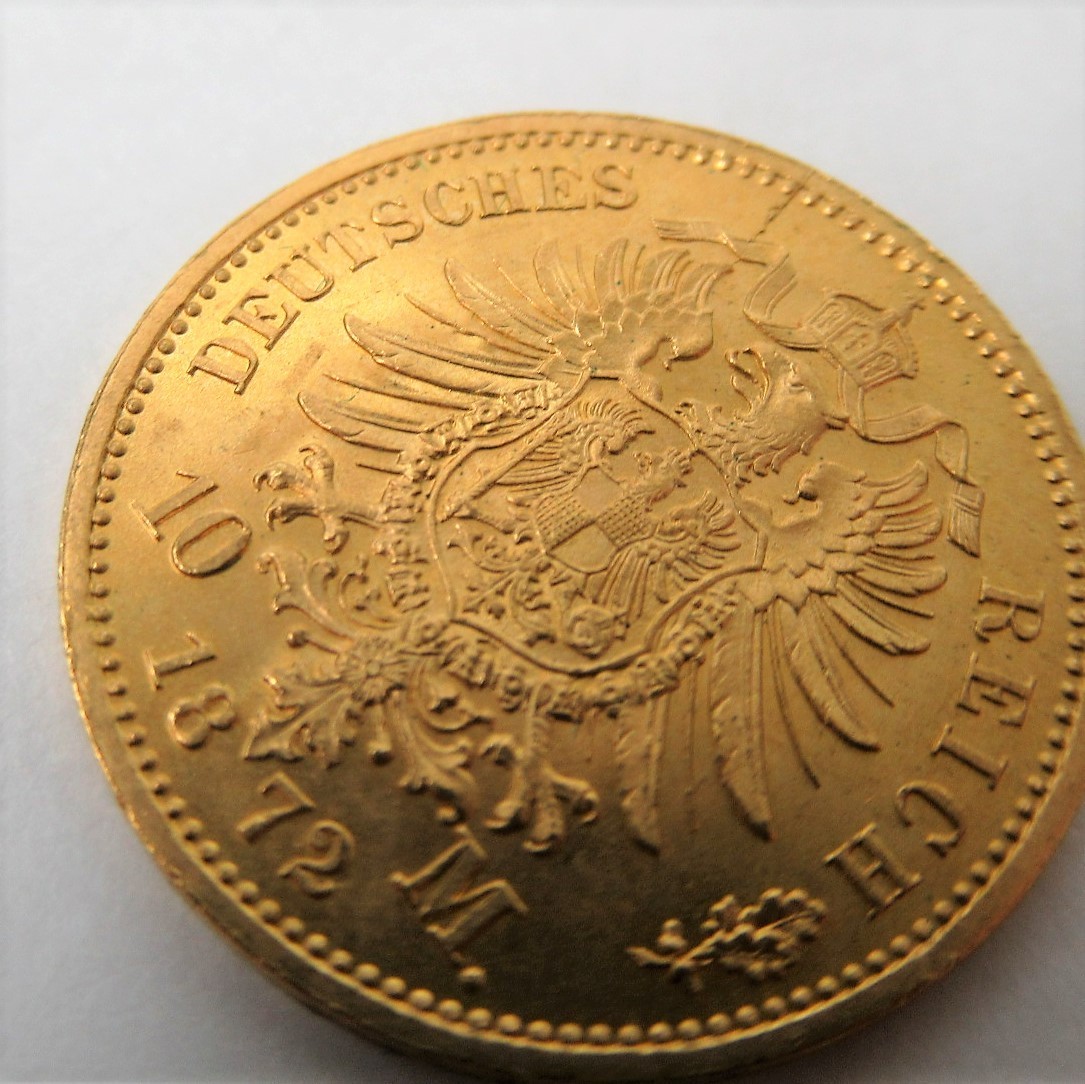 1872年 ドイツ プロイセン ヴィルヘルム1世 1872A 10マルク 金貨 重量 