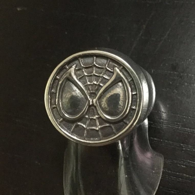  Spider-Man SV925 silver ring 18 number Logo motif * silver ring 