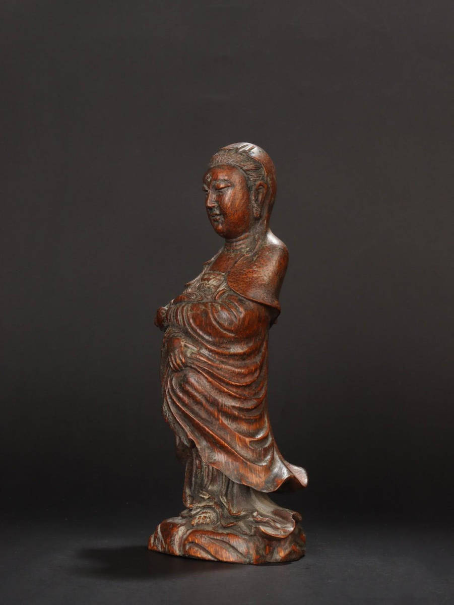 清代 竹彫りの観音仏像(仏像)｜売買されたオークション情報、yahooの 