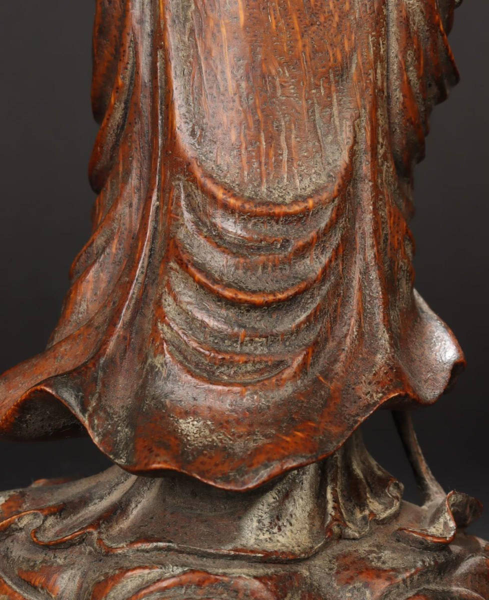 清代 竹彫りの観音仏像(仏像)｜売買されたオークション情報、yahooの 